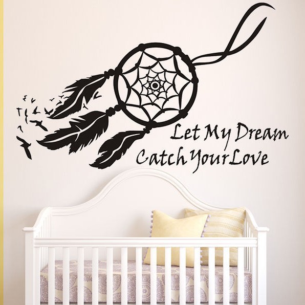 Let my dream dream catcher wall stickers foreign trade manufacturers European and American proverbs wall stickers English MUA334P
