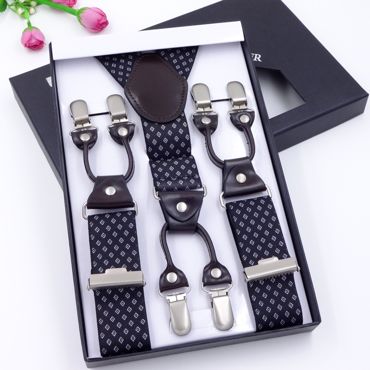 Picture of In stock, 2016 men's suspender suspenders business formal wear suspender 6-clip elastic suspender iek