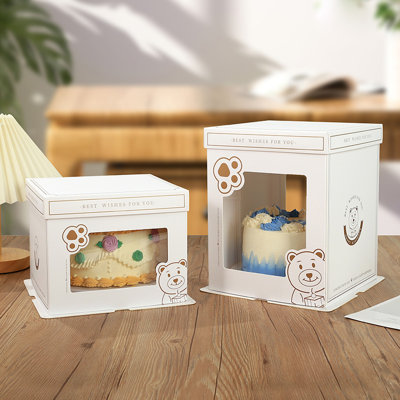 Birthday Cake Box Customization 6inch 8inch Baking Three-In-One Gift Box Packaging Thousand Layer Packaging Box Wholesale Desserts