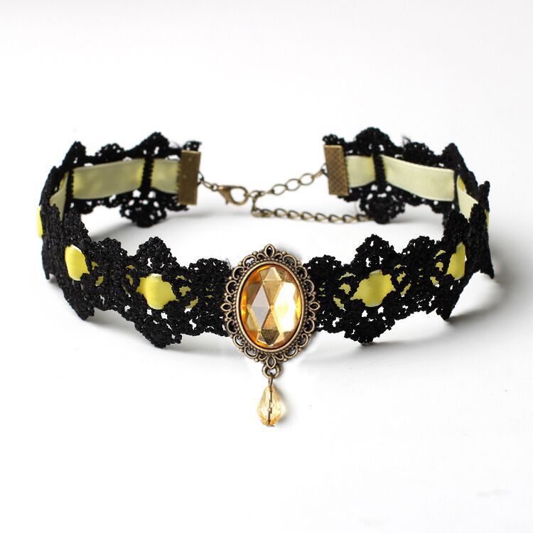 Picture of European and American Cross-Border Best-Selling Necklace Gothic Retro Punk Choker Lace Necklace Braided Choker Clavicle Chain for Women