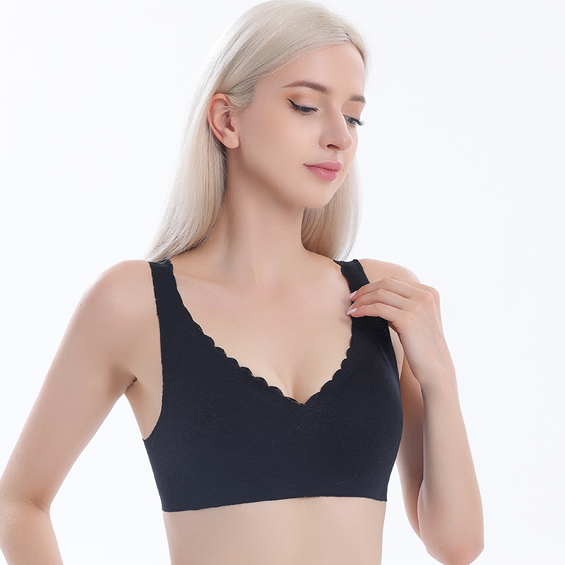 Picture of Wire-Free Silk Bra, New Spring/Summer Style for Women, Nude-Feel Back Buckle, Push-Up, Small Wave Design, Beautiful Back, Seamless, Side Breast Collection Bra
