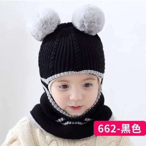 Picture of Children's Hat Autumn and Winter Thickeneded Velvet Warm Woolen Hat 1-2-5 Years Old Boys and Girls Baby Neck Scarf Face Protection Hat