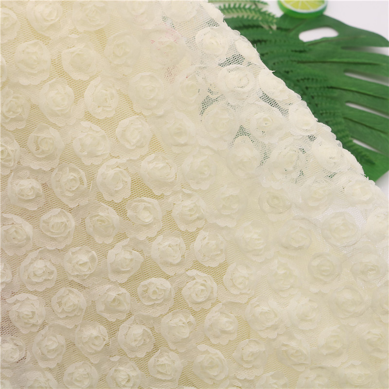 Picture of 3D Three-dimensional Small Rose Chiffon Disc Flower Mesh Embroidered Children's Clothing Hanfu Skirt Lace Lace Wedding Fabric Multicolor