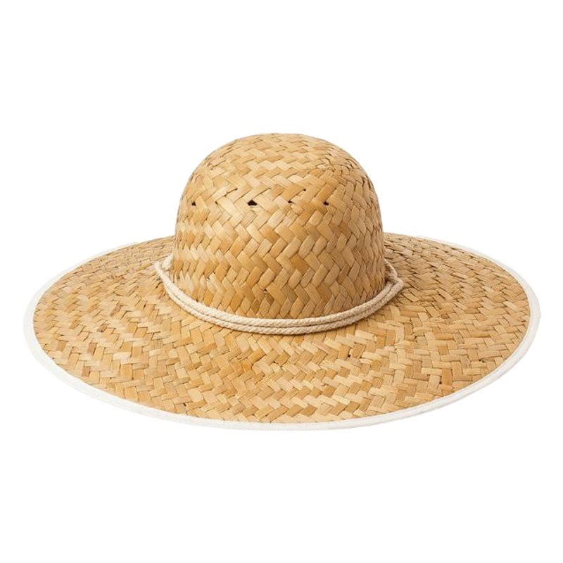 Europe and the United States spring and summer new dome edging belt tether cattail straw straw hat outdoor travel sunscreen straw hat