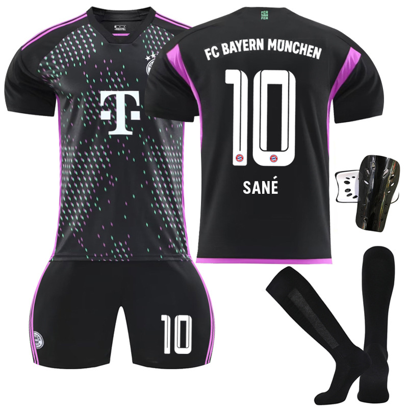2324 Bayern away black new No. 10 Sane 25 Mueller 13 Shu Bo Moting football uniform short suit Jersey
