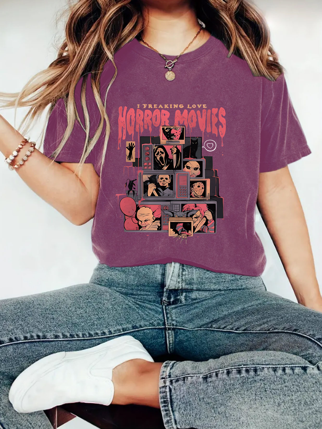 Picture of Amazon Europe and the United States summer women's Halloween pattern printing round neck short sleeve casual fashion foreign trade explosion T-shirt