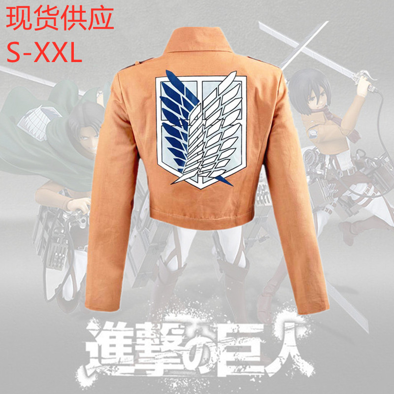 Picture of Men and Women Investigation Corps Yellow Coat Anime Character Top Jacket Cosplay Halloween Dress up Performance Clothes