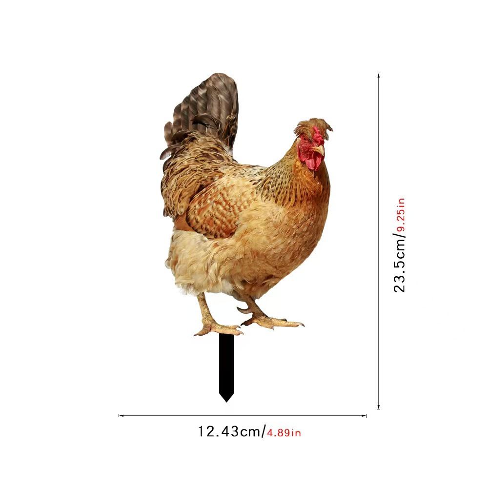 Picture of Three-Dimensional Courtyard Rooster Acrylic Mirror Yardart Garden Outdoor Decoration Ornaments Creative Courtyard Ornaments