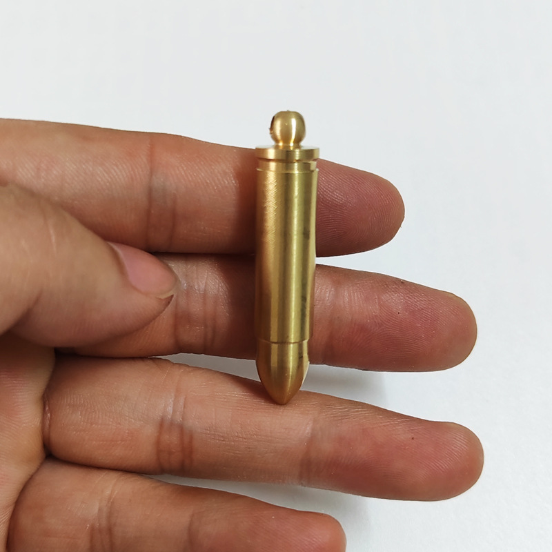 Creative Brass Bullet Keychain Pendant Wholesale Pure Copper Accessories Necklace Pendant Lanyard Hanging Decorations