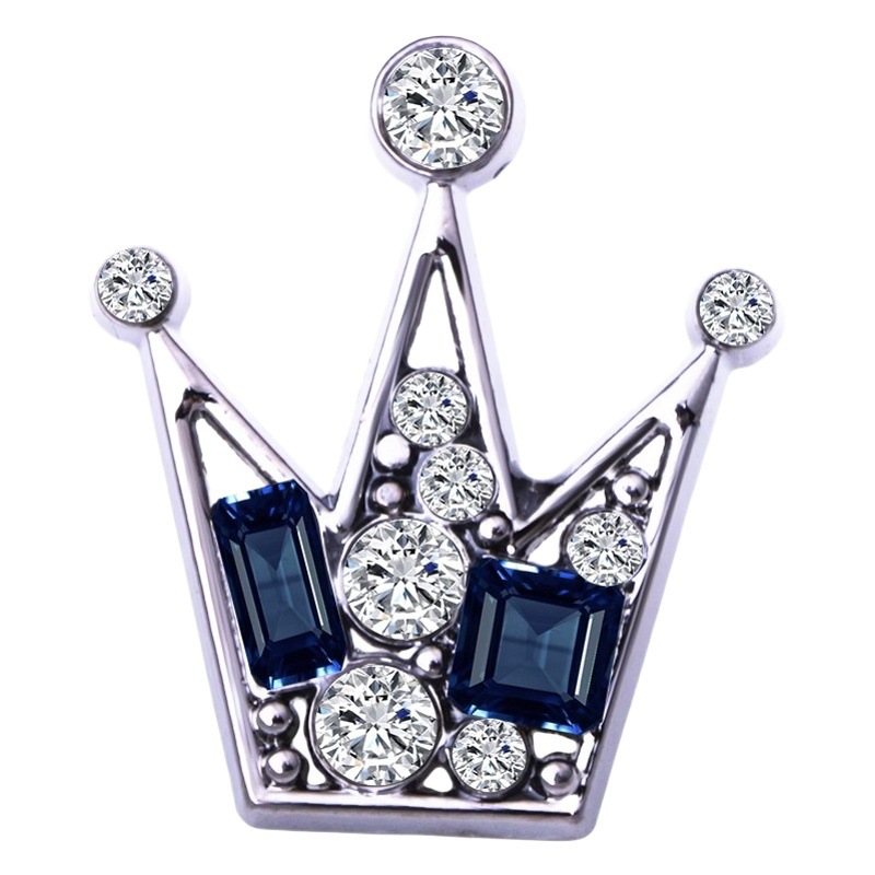 Crown Collar Pin Men's Brooch Accessories Suit Crystal Small Brooch Zhang Songwen Same Style Collar Pin Shirt Pin Summer