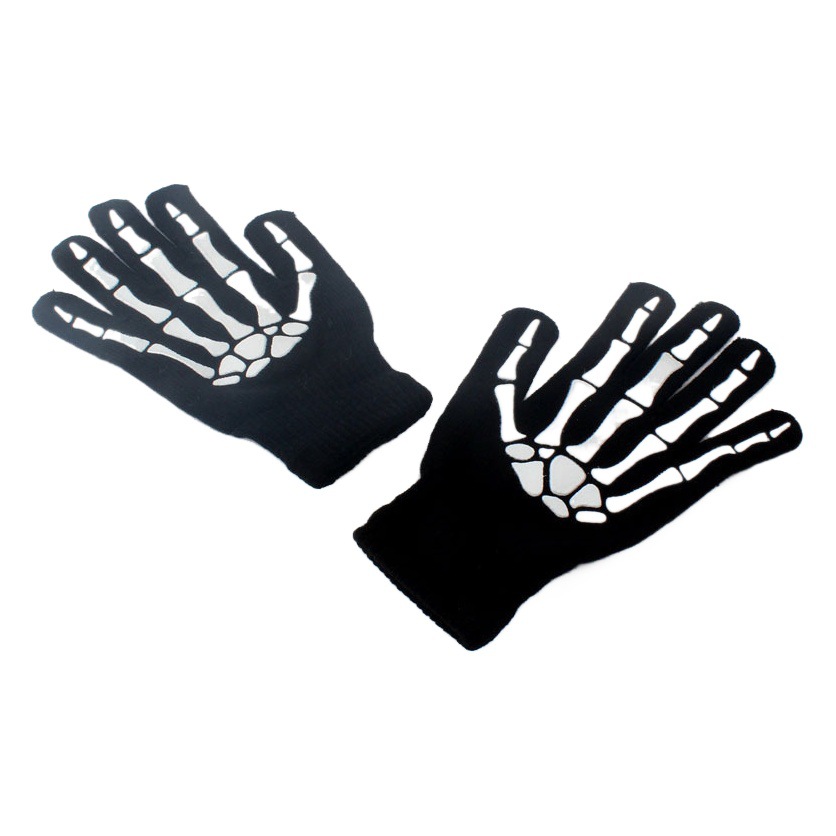 [Cross-border exclusive] All refers to skeleton ghost claw knitted gloves ghost festival dance stage costumes with skeleton gloves