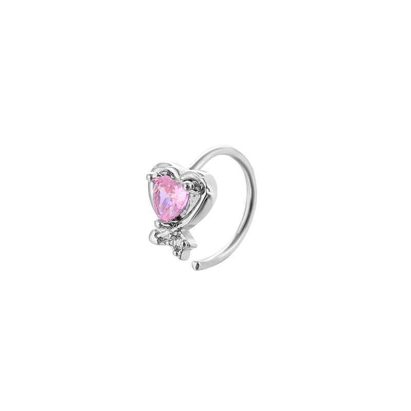 Amazon cross-border sexy love nose ring fashion copper inlaid zircon nose nail body piercing jewelry manufacturers for sale