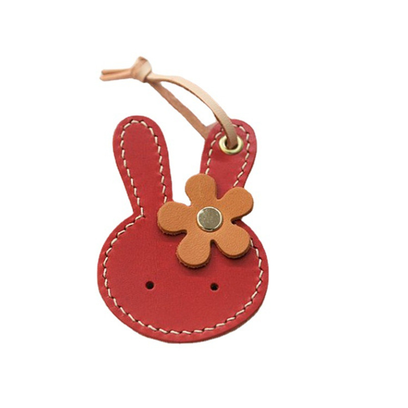 Picture of New 2023 Rabbit Year Red Rabbit Keychain Pendant Cute Rabbit Leather Keychain Bag Pendant