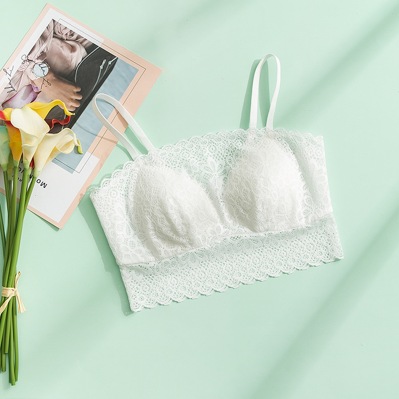 Picture of Tangge Silk Lace Rimless Tube-type Vest-type Bra Women's Anti-light Mulberry Silk Underwear Sling Bra