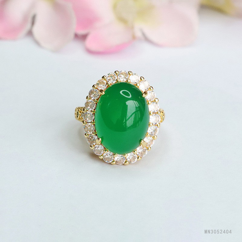 Picture of As Yu ice king green chalcedony ring agate ring jewelry factory wholesale generation MN3052404
