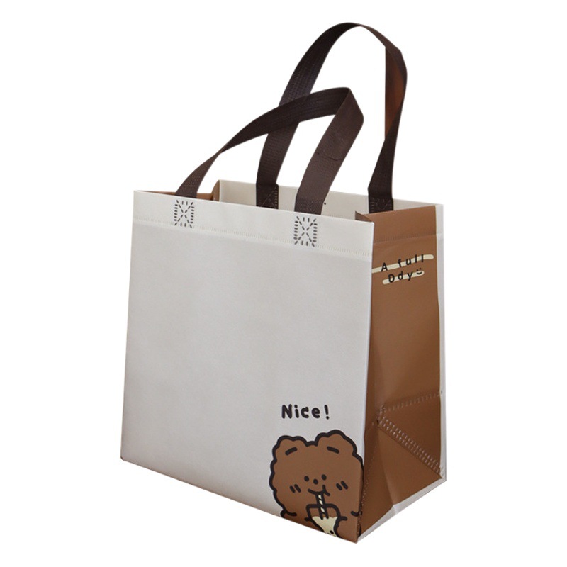 Wholesale custom non-woven environmental protection bag clothing store packing with aluminum foil insulation take-out shopping gift portable