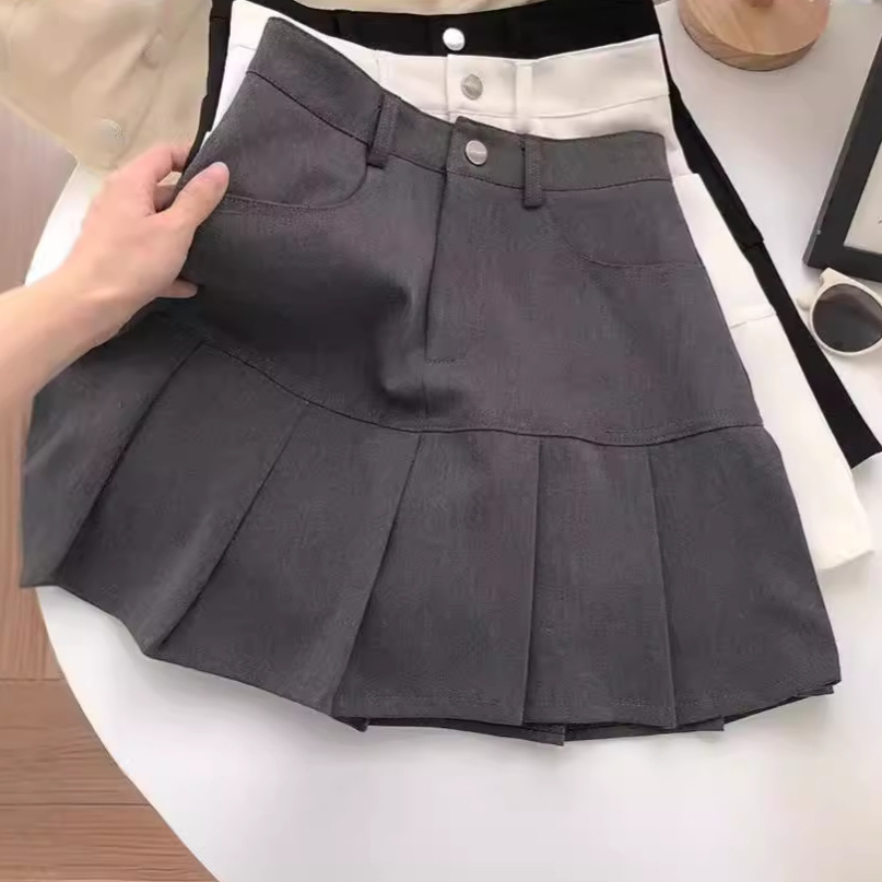 Autumn Pleated Skirt Women's Spring and Autumn 2024 New Autumn Design Jk Short Skirt Small A- line Skirt Spring and Autumn