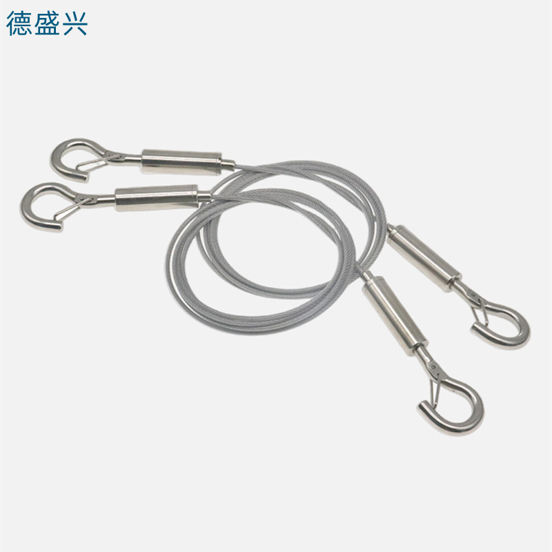 Picture of E-Commerce Hot-Picking Wire Rope Hanging Wire Hook Lamp Hanging Ring Lanyard Anti-Fall Hanging Wire Adjustable Steel Wire Sling