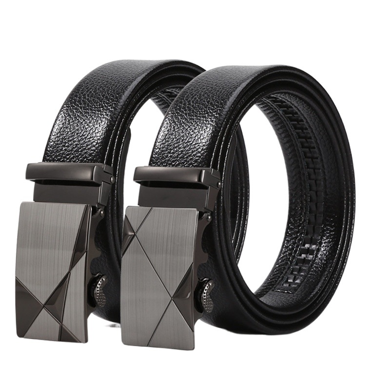 Men's laser automatic buckle belt wholesale business all-match youth durable imitation leather belt stall supply belt