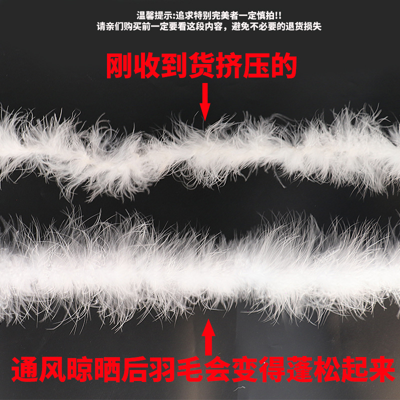 Picture of Tops wholesale Turkey plush plush feather diy1 2 M 16G performance stage decoration feather strip