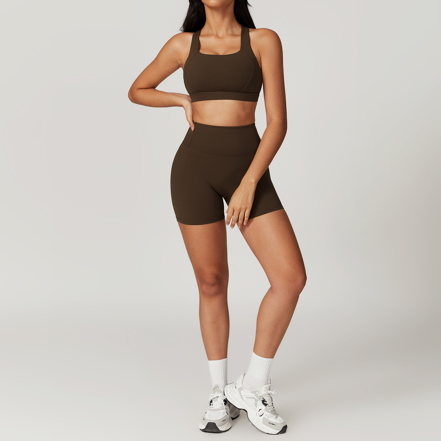 Picture of Spring Naked Sense Quick-drying Yoga Suit Women's Professional Gym Training Morning Run Sports Fitness Suit 8047