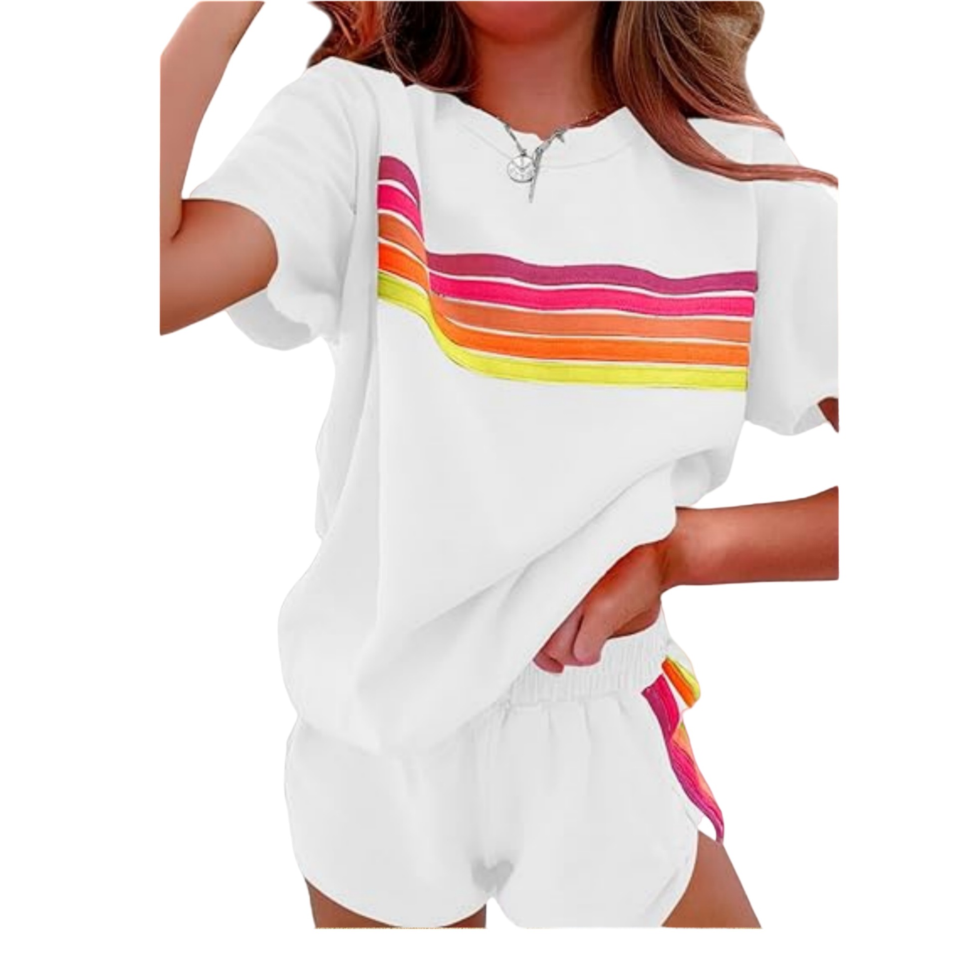 Picture of Amazon Cross-border Hot Sale Spring and Summer New Home suit Women European and American Simple Style Contrast Color Fashion Casual suit Women