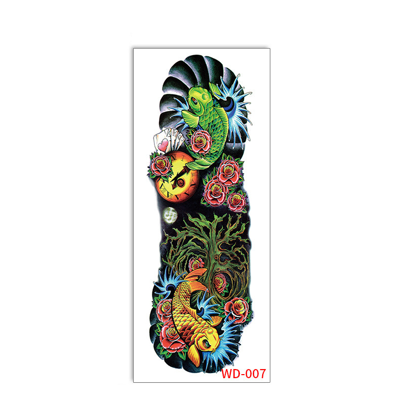 Picture of Full Arm Tattoo Sticker Cross-border New Waterproof Sweat Simulation Cross Buddha Black and White Colorful Personality Full Arm Temporary Tattoo
