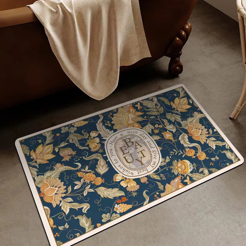Picture of Diatom mud carpet vintage American floor mat bathroom door mat bedroom entrance mat bathroom kitchen entrance mat