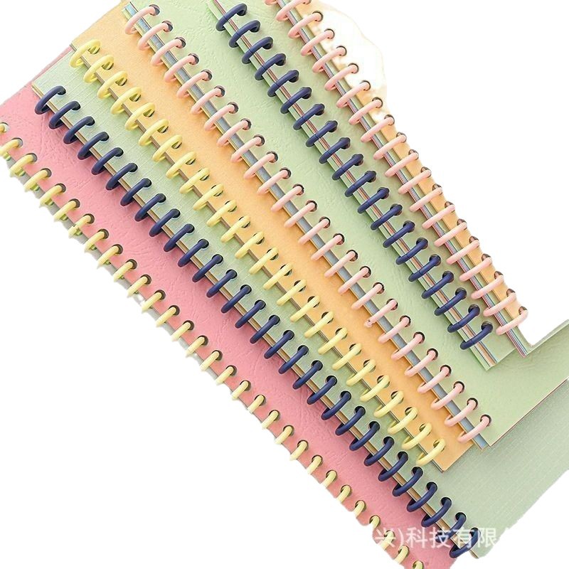 Picture of Macaron Plastic Ring Loose-Leaf Buckle Clip 30 Holes Can Cut DIY Plastic Binding Clip Stationery Clip Open Ring