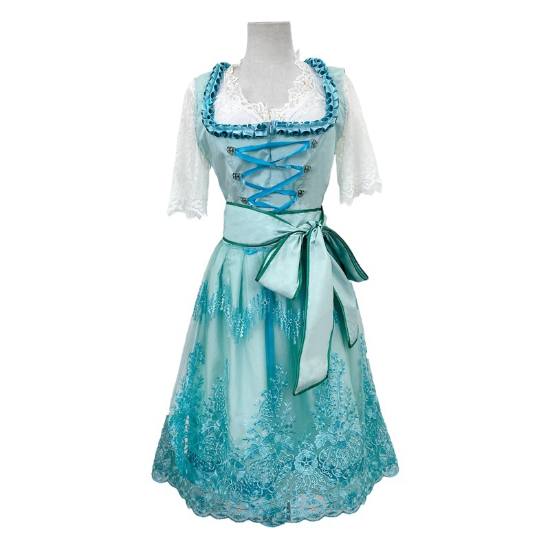 2023 New plus size Munich Beer Suit Long Short-sleeved Printed Lace-up dress Stage Performance Suit