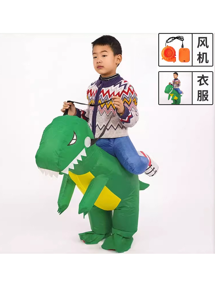 Picture of Dinosaur Inflatable Suit Kidsren's Mount Clothes Doll Funny Halloween Kindergarten Performance Costume Outdoor Performance Costume