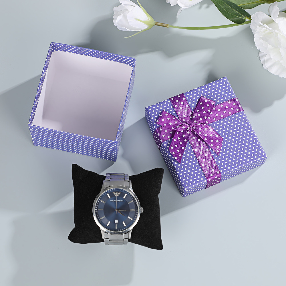 Fashion High-end Tiandi Cover Square Gift Box Spotted Bow Packaging Box Valentine's Day Holiday Jewelry Necklace Gift Box