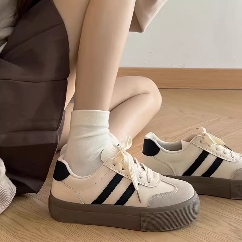 Dexun Shoes Women's Shoes 2025 New Spring and Autum Thick-Soled White Shoes Versatile Retro Forrest Gump Shoes Casual Sports Sneakers