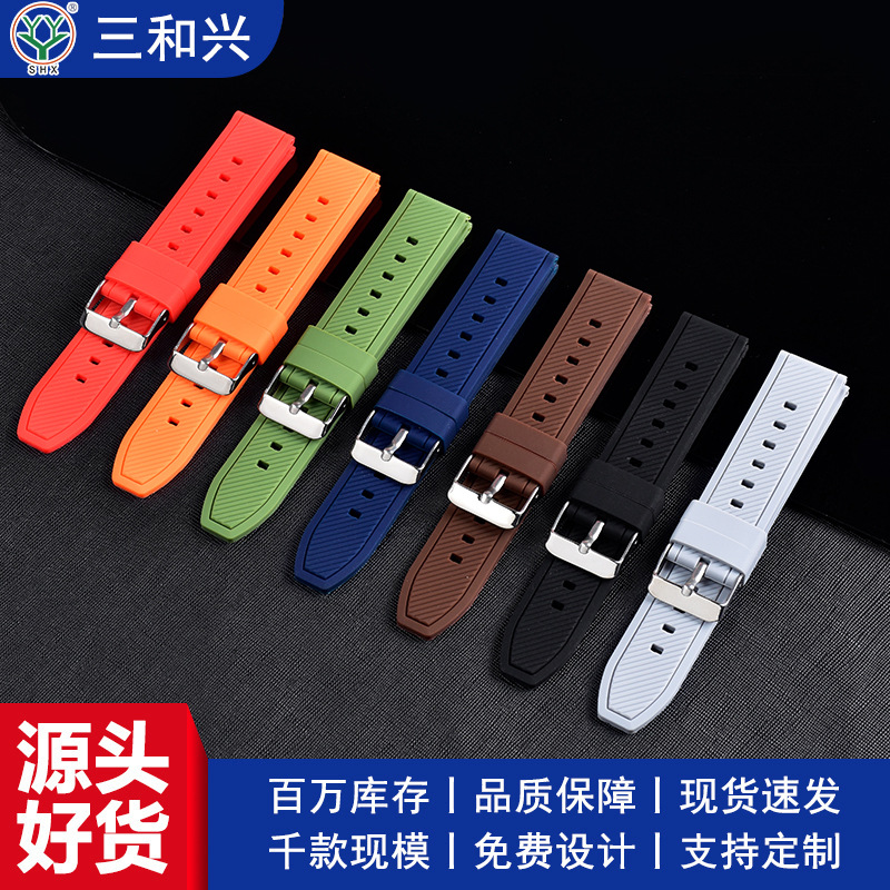 Cross-border source silicone strap for Huawei GT5/Samsung/Casio watch strap flat strap