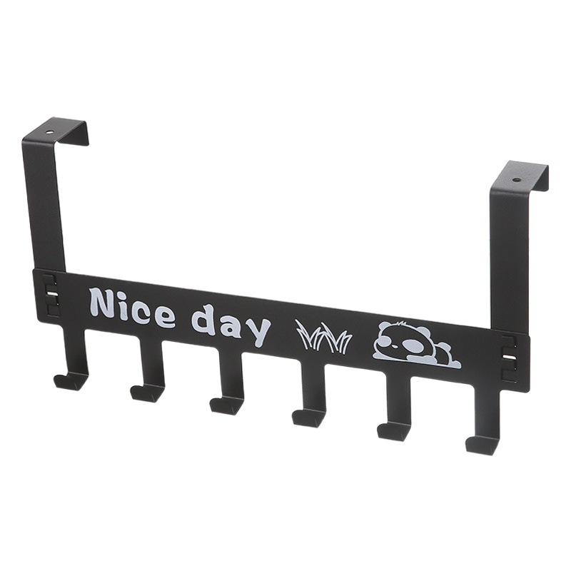 Factory wholesale creative door back type non-perforated wrought iron bear door back Hook door top cap 6 metal hook