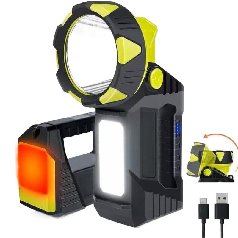 Camping lamp strong light searchlight USB charging with output emergency lighting night fishing portable flashlight with red light
