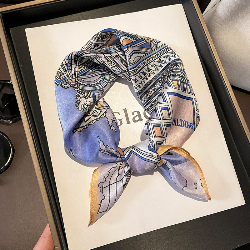 Picture of 2024 New Style Silk Scarves Women's Spring and Summer Fashion Printed 100 Mulberry Silk Small Square Scarf South Korea Ribbon Scarf