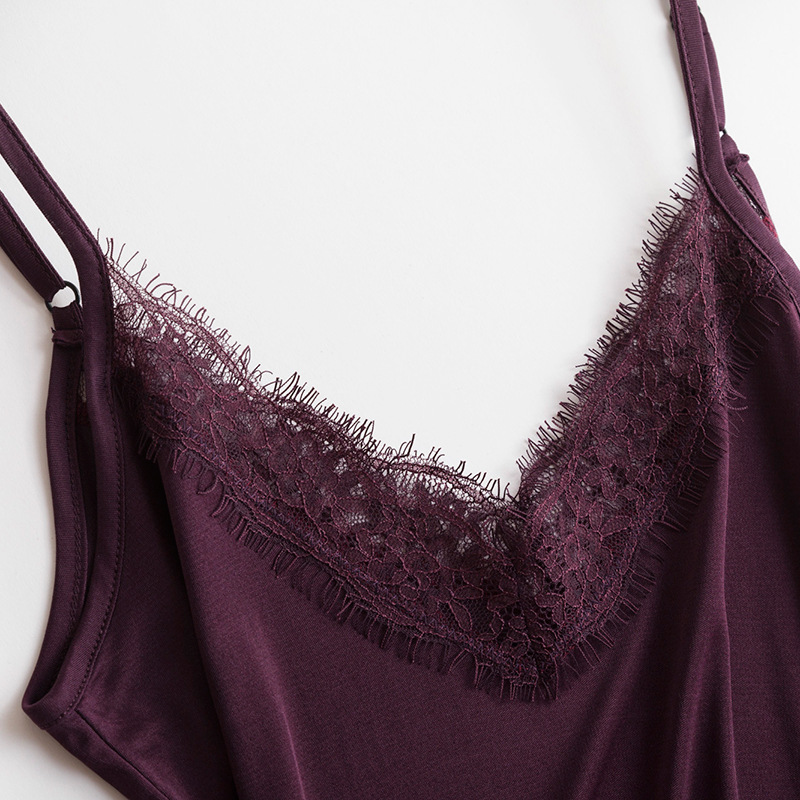 Picture of Tangge Spring and Summer Mulberry Silk Loose V-neck Lace Silk Sling Silk All-match Base Vest