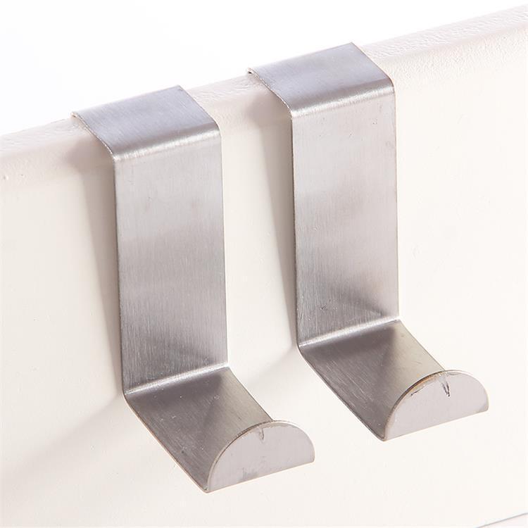 Picture of Creative Z-Shaped Door Back Hook Stainless Steel Traceless Nail-Free Hook Door Back Clothes Hook S-Shaped Hook 2 Pack