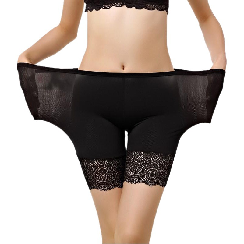 Extra-large safety pants 40.00 kg-110.00 kg anti-light mid-waist lace thin leggings women's insurance boxer briefs