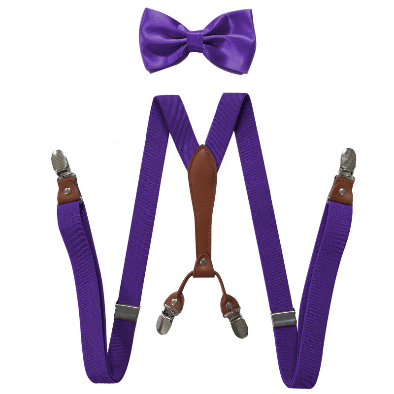 Picture of Cross-Border Supply 2.5cm Adult 4-Clip Elastic Suspenders Unisex Elastic Suspenders Set