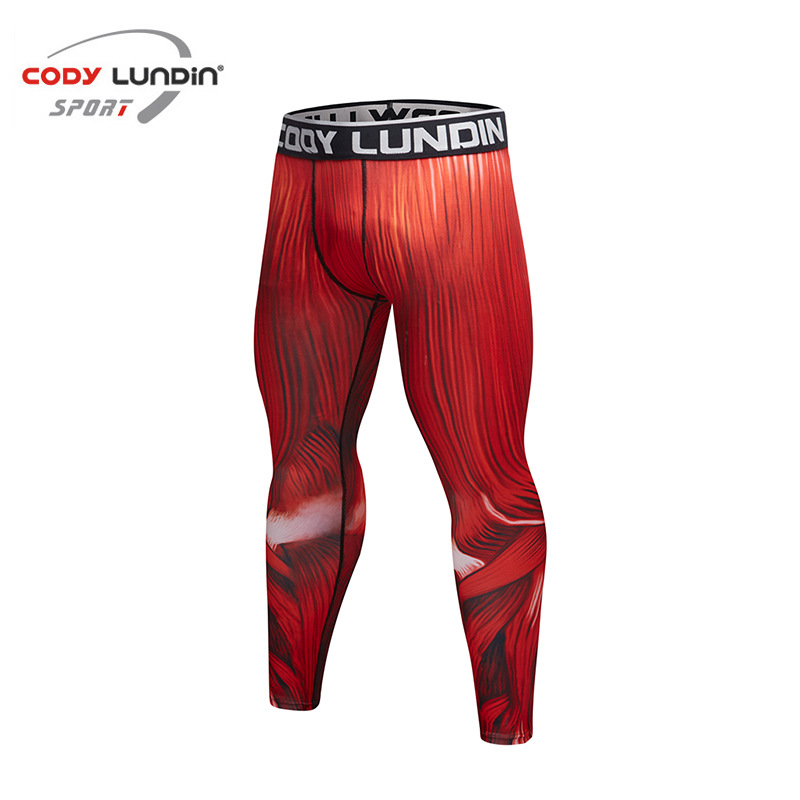 Picture of 2019 Winter new fitness trousers men running yoga 3D printing compression tights wholesale