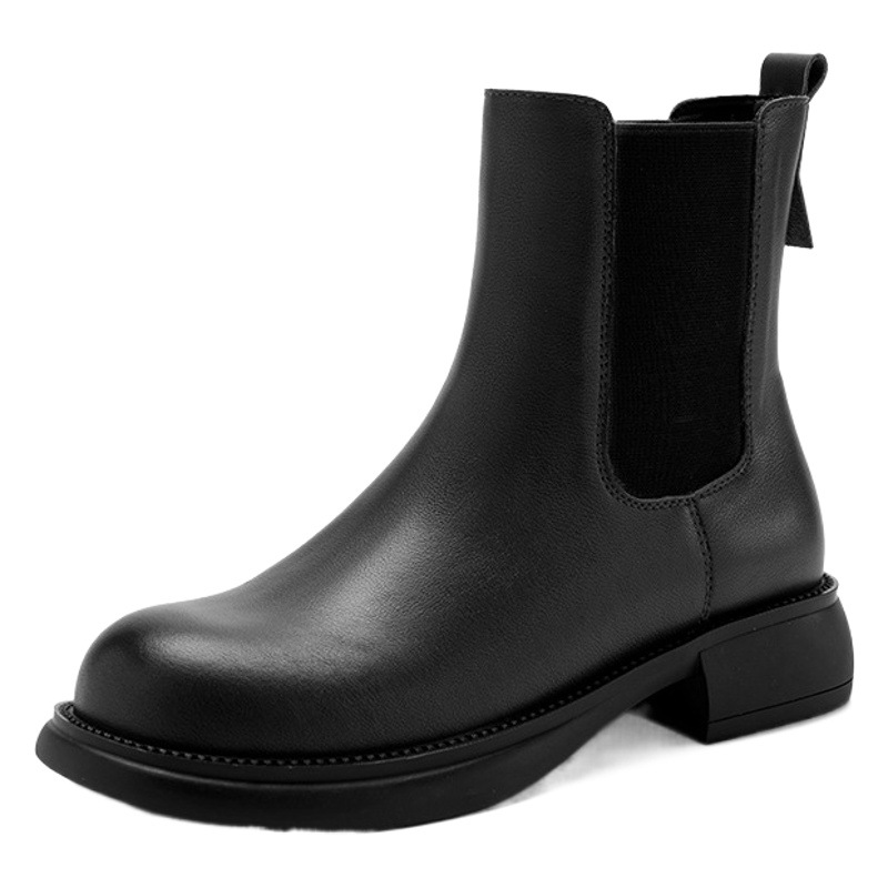 ZHR flat ankle boots 2023 autumn and winter New style atmosphere French short boots Women's versatile fashion stitching knitted short boots