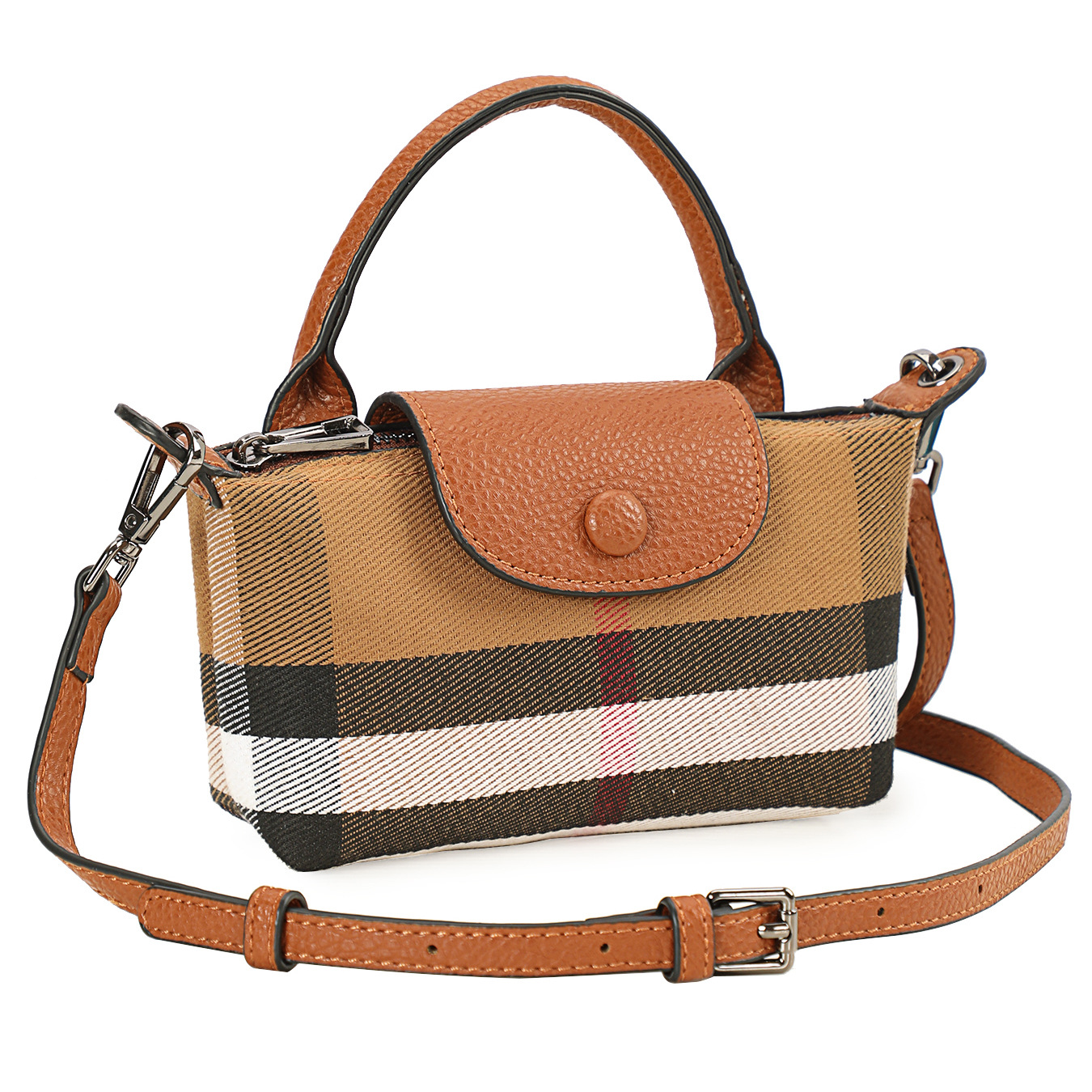 European and American 2024 Fashion Mini Square Bag New Casual Shoulder Underarm Bag Retro Plaid Portable Crossbody Bag