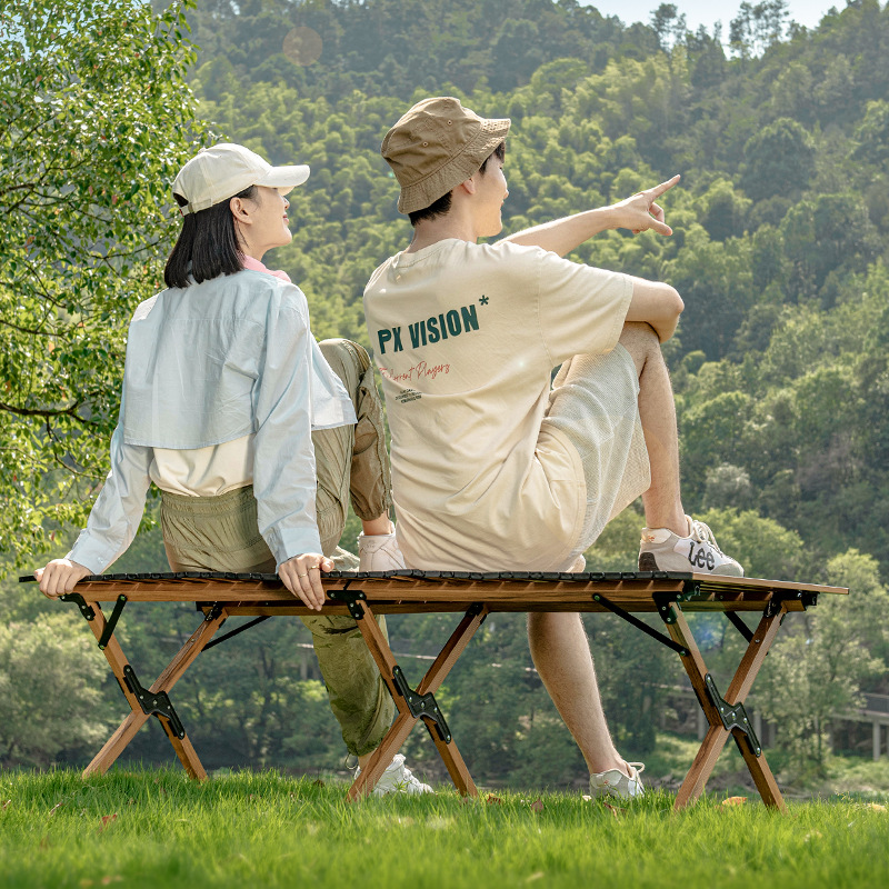 Picture of Outdoor Camping Egg Roll Table Aluminum Alloy Folding Table Portable Outdoor Courtyard Garden Open-Air Picnic Table Balcony Supplies