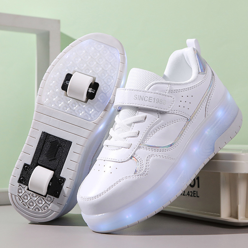 New Four-Wheel Heelys Shoes for Boys and Girls, Soles with Wheels, Sliding Flats Hot Wheels, Flying Roller Skates