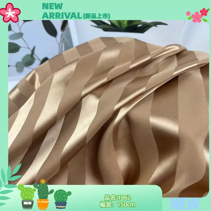 Spring New satin jacquard fabric striped satin jacquard fabric dress dress wedding dress fabric