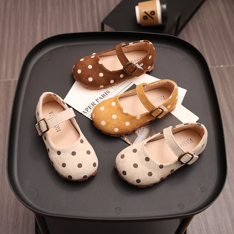 2025 New Small Leather Shoes, Kidsren's Shoes, Girls' Princess Shoes, Soft-Soled Girls' Bean Shoes, Flats, Fashionable Baby Shoes
