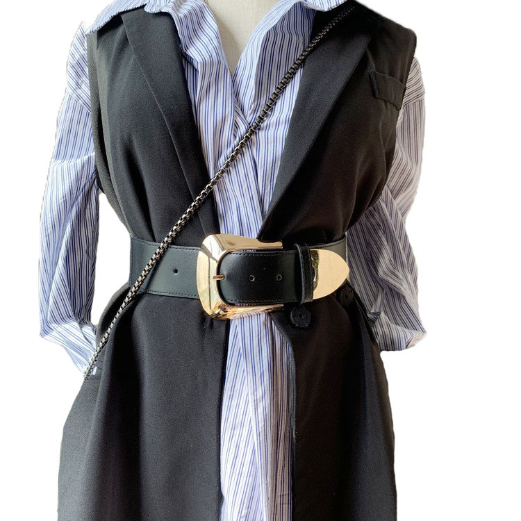 European and American Wind Coat Decorative Belt Elastic Adjustable Fashion Wide Belt Dress Trench Coat Accessories Cross-border New Products
