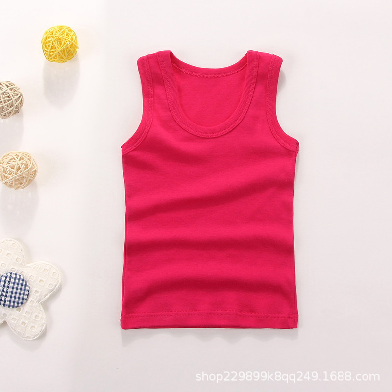 Picture of Children's vest Pure Cotton Boys' I-shaped hurdle girls' small sling children's underwear summer girls' base